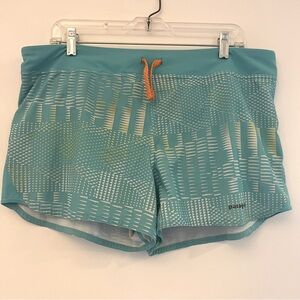 Patagonia Nine Trails Shorts sz L lined geometric drawstring running hiking GUC